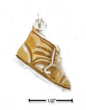 Sterling Solver Enamel Brown Boot Charm