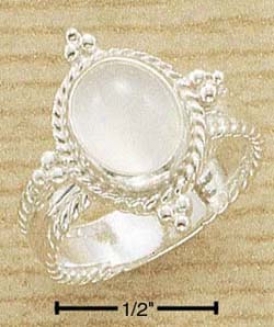 Sterling Silver Fancy Oval Moonstone Ring