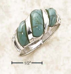 Sterlinv Silver Fancy Shrimp Ring By the side of Turquoise Stones