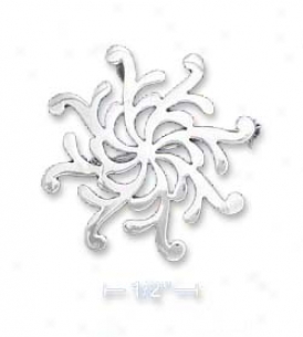 Sterling Silver Filigree Rays Of Sun Pin