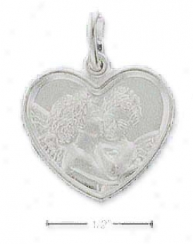 Genuine Silver Frosted Angels In Love Charm