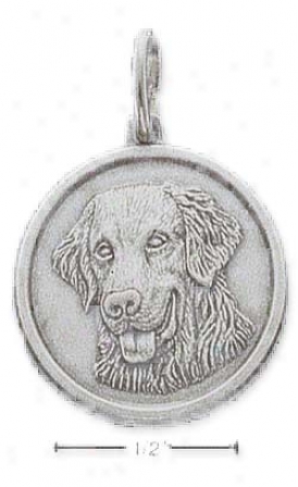 Sterling Silver Golden Retriever Id Charm