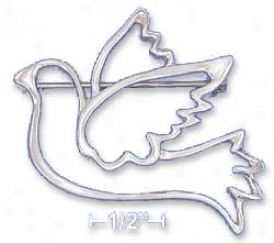 Sterling Silver High Polish Open Design Peace Dove Pin
