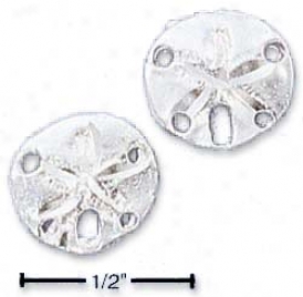 Sterling Silver High Polish Sanddollar Post Earrings