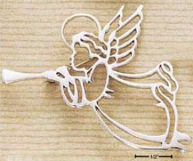 Sterling Silver Large Angel Silhouette Pin