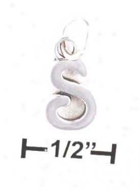 Serling Silver Letter S Scrolled Charm