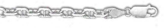 Sterling Soft and clear  Mariner 30 Inch X 4.0 Mm Anchor Chain Necklac