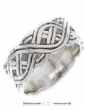 Stterling Silver Mens Celtic Band Ring