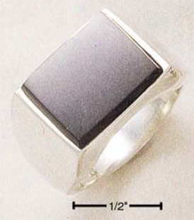 Sterling Si1ver Mens Rectangular Onyx Ring