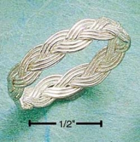 Sterling Silver Narrow Braided Bqnd Ring