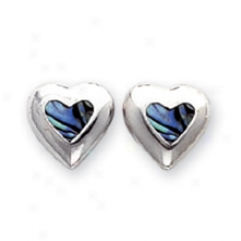 Sterling Silver Natural Shell Heart Earrings