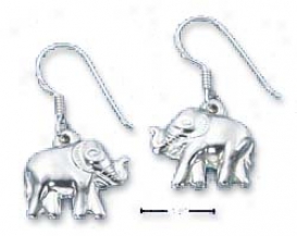 Sterling Silver Puffed Elephant Fawn Earrings