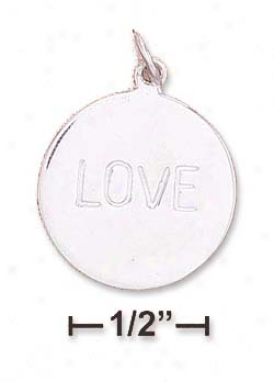 Sterling Silver Rhodium Plated 18mm Move about Love Disk Chark