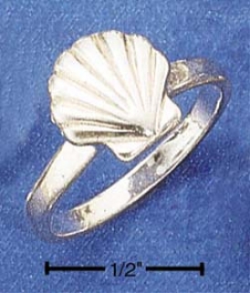 Genuine Silver Scallop Shell Ring