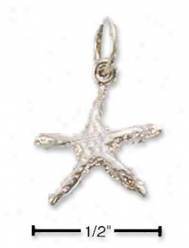 Sterling Soft and clear  Small Starfish Charm
