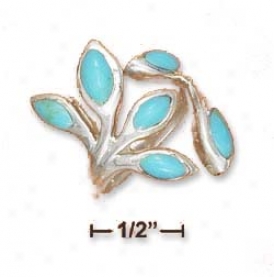 Genuine Silver Turquoise Open Branch Ring