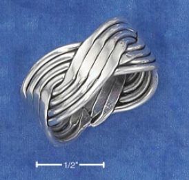 Sterling Silvre Twisted Contrivance Band Ring