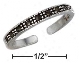 Sterling Silver Pair Millimeter Marcasite Toe Ring