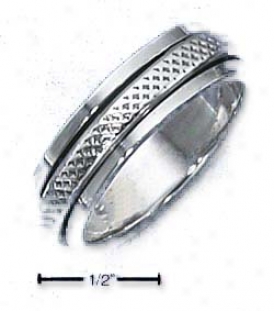 Sterling Silver Unisex Snakeskin Textured Spinner Ring