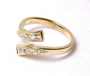 Stunning Cubic Zirconia Cz Bypass Adjustable Toe Ring