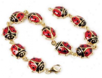 Stunning Enamel Ladybug Bracelet