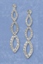 14k White Diamond-cut Fancy Earrings