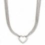 14k White Heart Shaped Necklace - 17 Inch