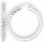14k Whire Medium Dimond-cut Hoop Earrings