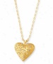 14k Yellow Filigree Heart eNcklace - 18 Inch