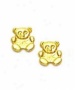 14k Yellow Teddy Bear Friction-back Post Earrings