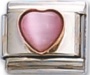 Cats-eye Pink Heart Italian Charm Ring