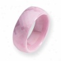 Ceramicc Pink Faveted 7.5mm Polished Band Ring - Size 5