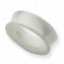 Ceramic White Concave 8mm Polushed Band Ring - Size 5.5