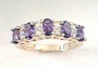 Oval Amethyst & Diamond Pyramjd Ring