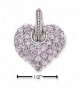 Ss Reversible Pink Pave Cz Heart Charm (filigree Back)