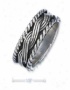 Sterling Silver 7mm Antiqued Ring Center Braid Roped Edges