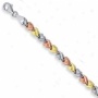 Sterling Silver And 14k Yellow Heart Bracelet - 7.25 Inch