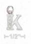 Sterling Silver Cz Alphabet Fascinate Le5ter K - 3/8 Inch