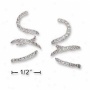 Genuine Silver Cz Spiral Post Earrings