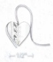 Sterling Silver Flat Folded Heart Curved Wire Earrins
