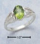 Sterling Silver Oval Faceted Genuine Peridot Rign