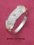 Sterling Sivler Pave Diamond Accent Ring Gols Tone Xs