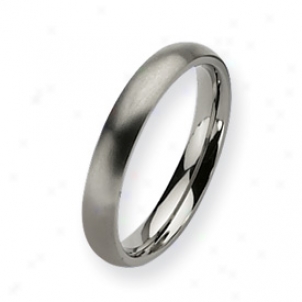 Titanium 4mm Brushed Band Ring - Size 13