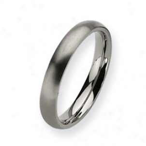 Tittanium 4mm Brushed Band Ring - Size 6.5