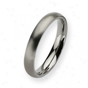 Titanium 4mm Brushed Cokfort Fit Wedding Bandage Ring Size 5.5