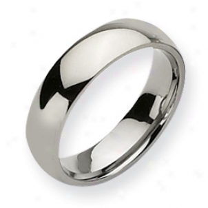 Titanium 6mm Polished Band Ring - Size 8.5