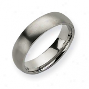 Titanium Brushed Comfort Fit 6mm Wedding Band - Size 13.25