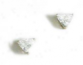 Trilliant Cz Stud Earrings