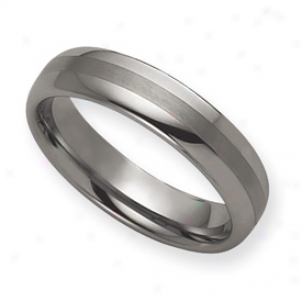 Tungsten 6mm Brushed And Classic Band Ring - Size 11.5