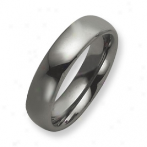 Tungsten 6mm Polished Band Ring - Size 11